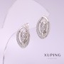 Xuping Earrings with White Crystals 17x10mm Rhodium