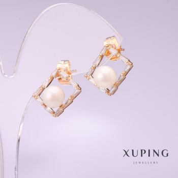 Earrings Xuping with Majorka pearls 18K gold plating 18K