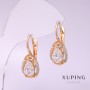 Xuping Earrings with White Stones 24x10mm 18k Gold Plated