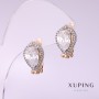 Xuping Earrings with White Stones, 17x10mm, 18K Gold Plated