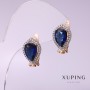 Xuping Earrings with blue stones 10×14mm 18K gold-plated
