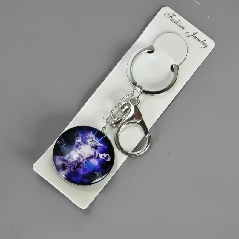 Keyring, diameter 3.5 cm, length 9 cm