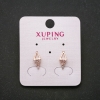 Xuping stud earrings with white stones, 14mm length, 18K gold plated