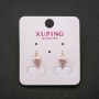 Xuping stud earrings with white stones, 14mm length, 18K gold plated
