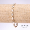 Xuping Bracelet of Fantasy Weave, 6mm thick, 19cm length, rhodium-plated, 18k gold plated