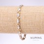 Xuping Bracelet of Fantasy Weave, 6mm thick, 19cm length, rhodium-plated, 18k gold plated