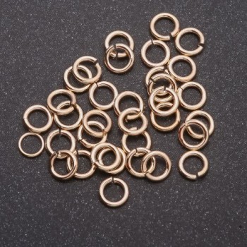 Connecting ring, 5mm diameter, metal colour "Light Gold", packaging 2 g