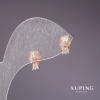 Earrings 'Bow' Xuping studs with white stones 10x4mm 18K gold-plated