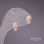 Earrings 'Bow' Xuping studs with white stones 10x4mm 18K gold-plated