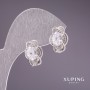 Earrings Xuping with White Stones 15x11mm Rhodium