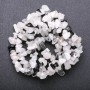 Rutilated Quartz Beads with White Quartz and Black Agate on Thread, 5–8 mm (±), 85 cm length