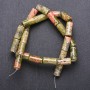 Unakit Natural Stone Beads (Heliotrope) on Thread Cylindrical, Ø 8×17mm, Length 40cm