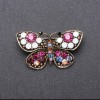 Sale! Butterfly Brooch with Multicoloured Rhinestones 43×25mm Yellow Metal