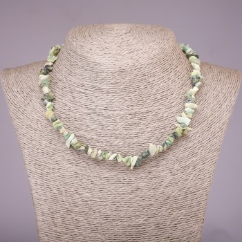 Serpentine Natural Stone Necklace, chips, 5-8mm diameter, length 45cm