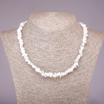 Chalcedony Bead Necklace natural rubble chip, diameter 5-8mm, length 42-48cm
