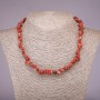 Natural Red Jasper Chip Necklace, Diameter 5-8mm, Length 45cm(+/-) with Extension Chain
