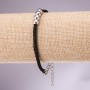 Bracelet "Black Thread" with Beads, 6mm diameter, 17-21cm length