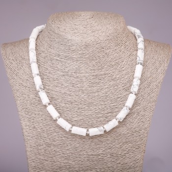 Chalcedony Beads Cylinder Necklace, 8x17mm, 45cm