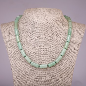 Necklace of natural stone Nephrite cylindrical beads, diameter 8x17mm, length 45cm