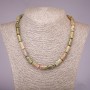 Necklace of Natural Stone heliotrope unakit cylinder, 8x17mm diameter, length 45cm