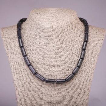 Necklace of Aventurine Blue Sand Cairo Night Cylinder 8×17 mm, length 45 cm