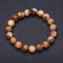 Landscape Jasper Smooth Bead Bracelet on Elastic, diameter 8mm+