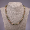 Necklace Heliotrope Unakite tumbled, diameter 8(+-)mm, length 45cm