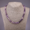 Amethyst Faceted Bead Necklace, 8mm diameter, 45cm length