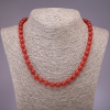 Carnelian Necklace Smooth Bead, 8mm diameter, 45cm length