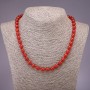 Carnelian Necklace Smooth Bead, 8mm diameter, 45cm length