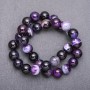 Beads on thread Purple Agate round 12mm, natural stone, on thread, length 38cm