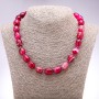 Mala beads of Raspberry Agate Oval, diameter 16x11mm, length 45cm