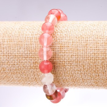 Chalcedony Bracelet, smooth beads, 10mm diameter, 18cm length