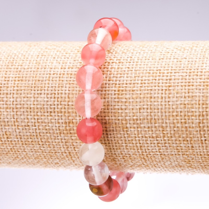 Chalcedony Bracelet, smooth beads, 10mm diameter, 18cm length