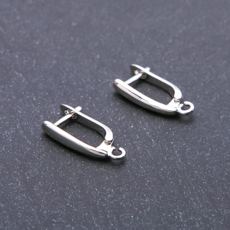 Earring Hooks 3x15x18mm, "Silver" Colour, Pair
