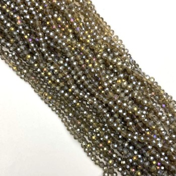 Beads Czech Crystal clear with coating "gasoline" "rondelle", diameter 6x4mm thread, length 40cm