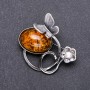 Hammered Brooch Butterfly "Amber" 47x47mm with grey metal