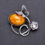 Brooch Butterfly forged "Amber" 47x47mm grey metal