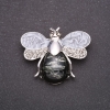 Brooch Bee "Amber" Gray 46x38mm gray metal