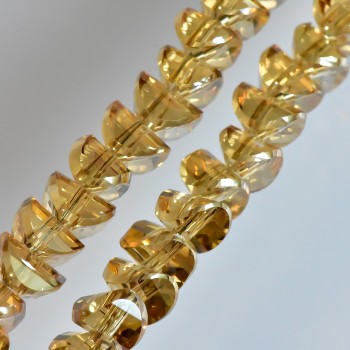 Crystal beads champagne 6x4mm Swarovski-style with mirrored coating, on a 50cm strand