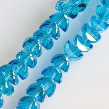 Crystal beads in Swarovski style blue, 6x4mm, thread, 50cm length