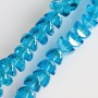 Crystal beads in Swarovski style blue, 6x4mm, thread, 50cm length