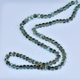 Crystal Beads in Swarovski Style Pale Green Faceted Round Beads with Blue Gas Coating, 5×4 mm, on Thread, 48 cm