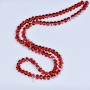 Crystal beads in Swarovski style, red faceted sphere with gold wash, diameter 5×4mm, thread length 48cm