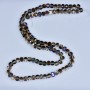 Crystal beads in Swarovski style Champagne with faceted purple benzene coating, 5x4mm, thread length 48cm