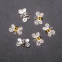 Finishings pendant Bee, diameter 17mm, length 11mm white metal pack of 6