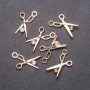 Pendant 'Scissors' in Yellow Metal, 13mm Ø x 23mm L, packaging 6 pcs