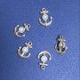 "Anchor" Pendant Finding, Diameter 14mm, Length 18mm, Yellow Metal, Pack of 7pcs
