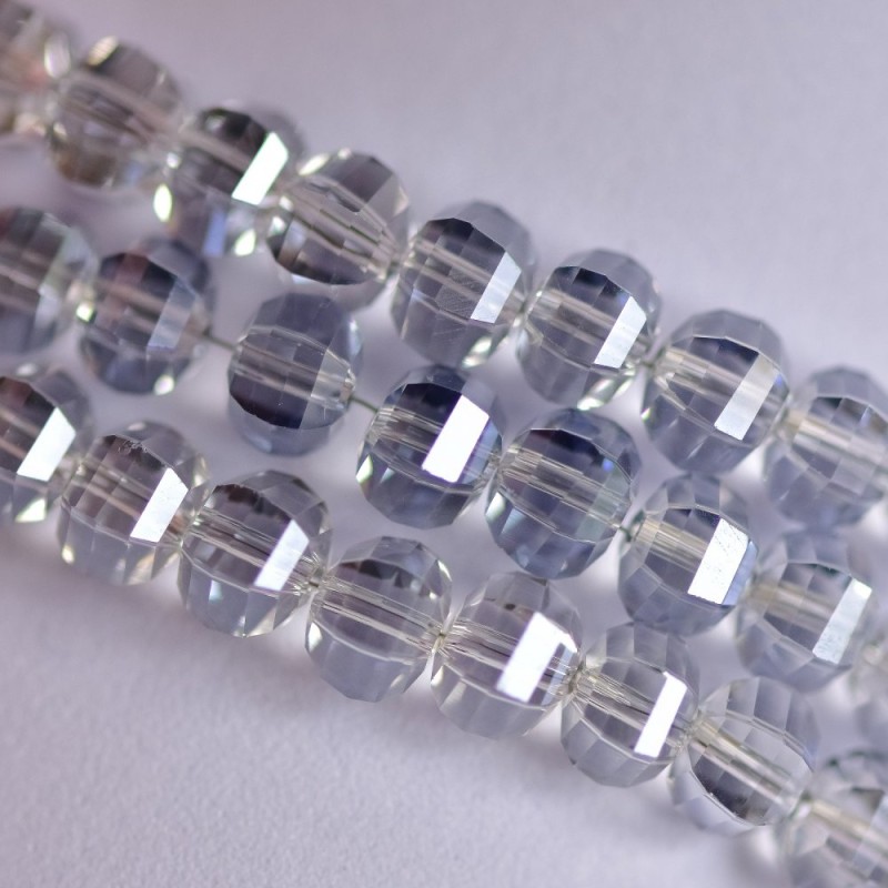 Crystal beads in Swarovski style, colorless, faceted ball, Ø 5x4 mm, thread length 48 cm