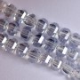 Crystal beads in Swarovski style, colorless, faceted ball, Ø 5x4 mm, thread length 48 cm